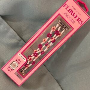 Pink and White Flower Watch Band